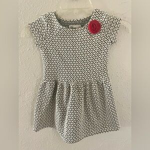 Epic Threads size 3T black & white dress adorned with red rose